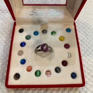 Sterling Silver Changeable Stone Ring